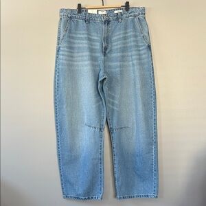 NWT‎ Cotton On Barrel Leg Jeans Size 34 Saltwater Blue Wash